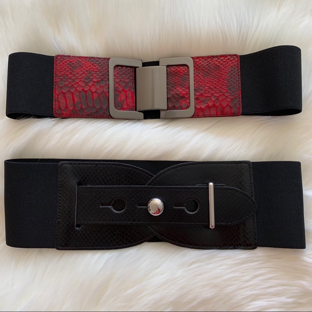 Express oversized belts black & black/red 🐍 print